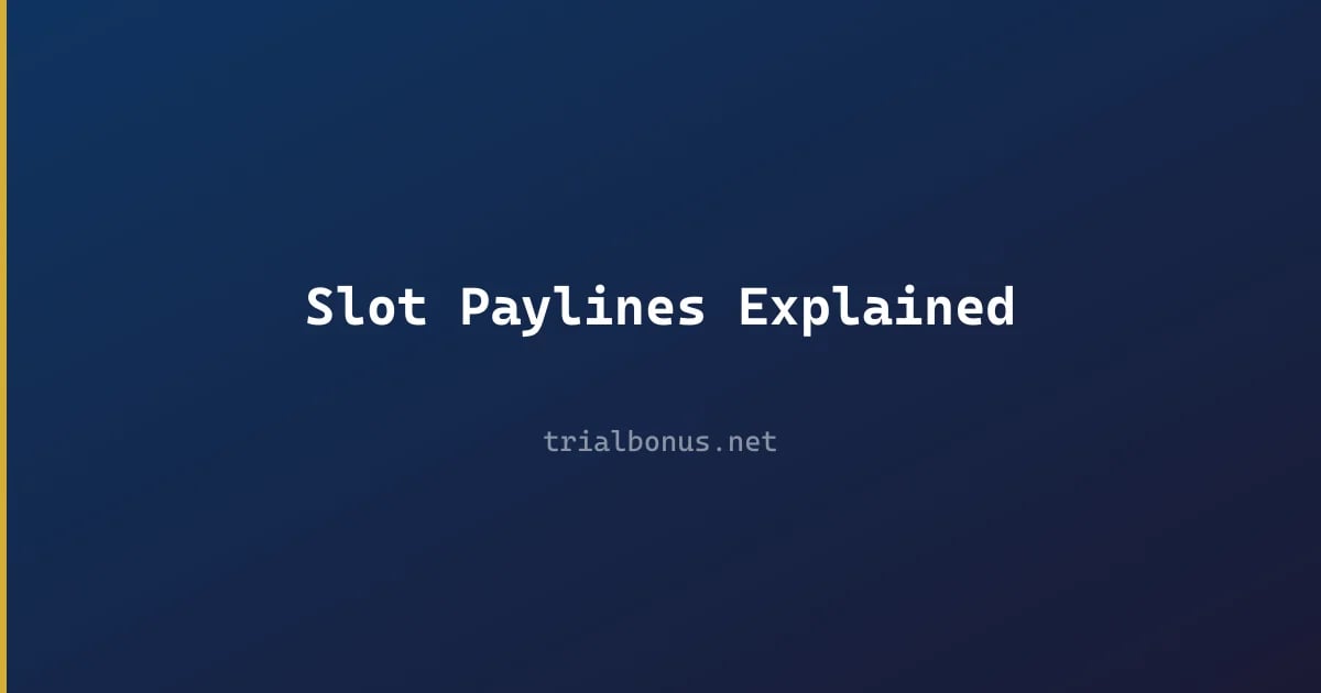 Slot Paylines Explained review