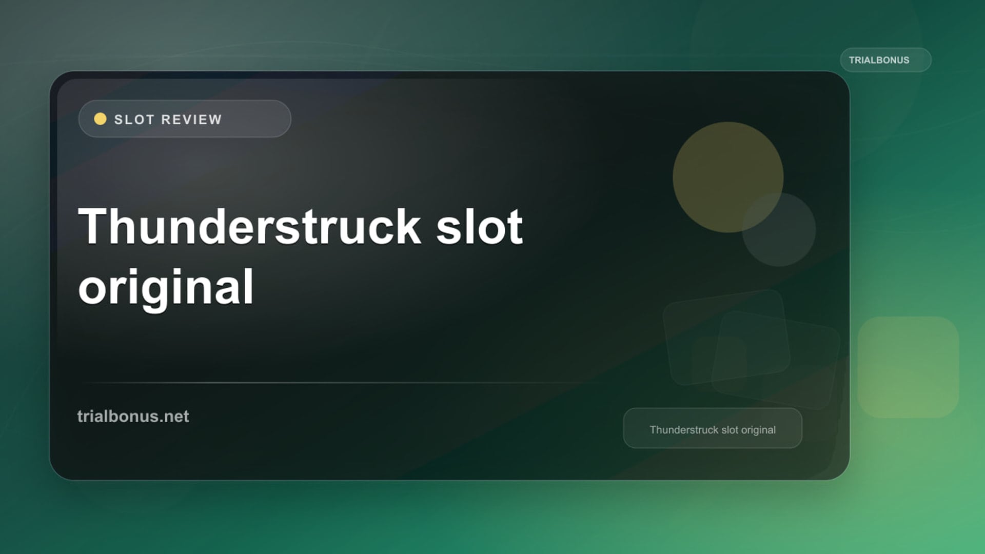 Thunderstruck Slot: What to Check Before Playing review