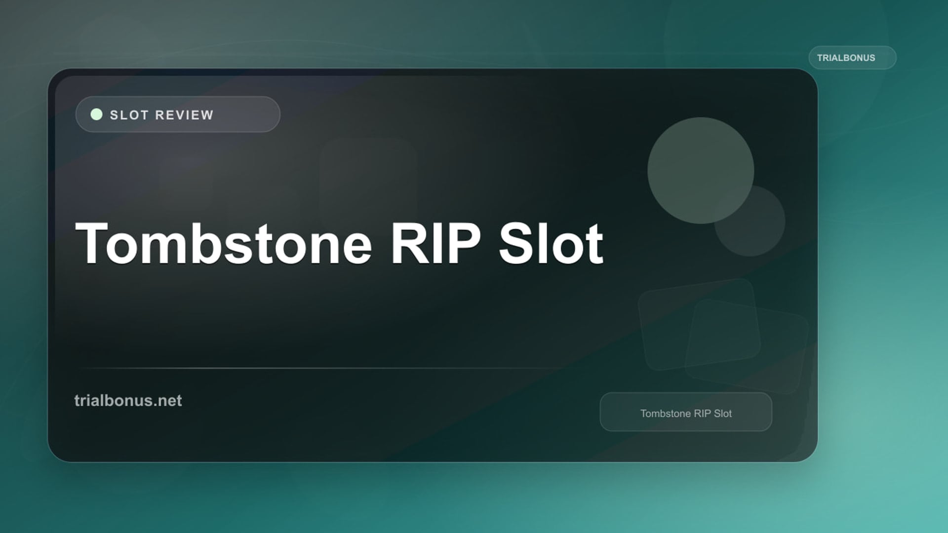 Tombstone RIP Slot Review review