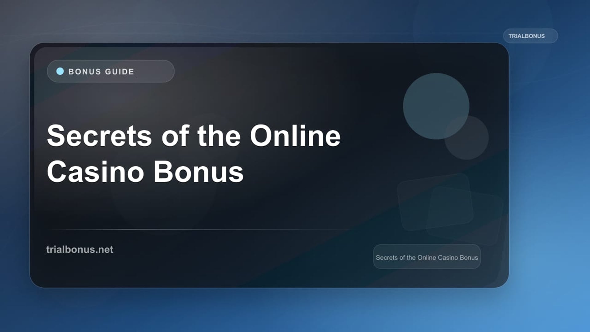 Secrets of the Online Casino Bonus review