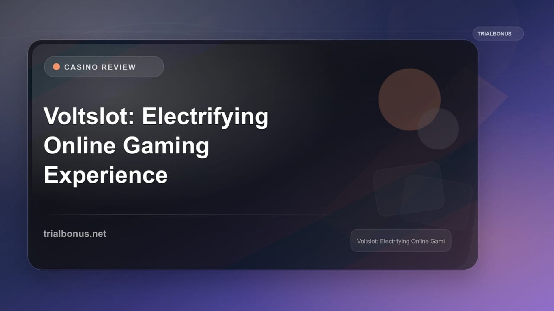 Voltslot: Electrifying Online Gaming Experience review