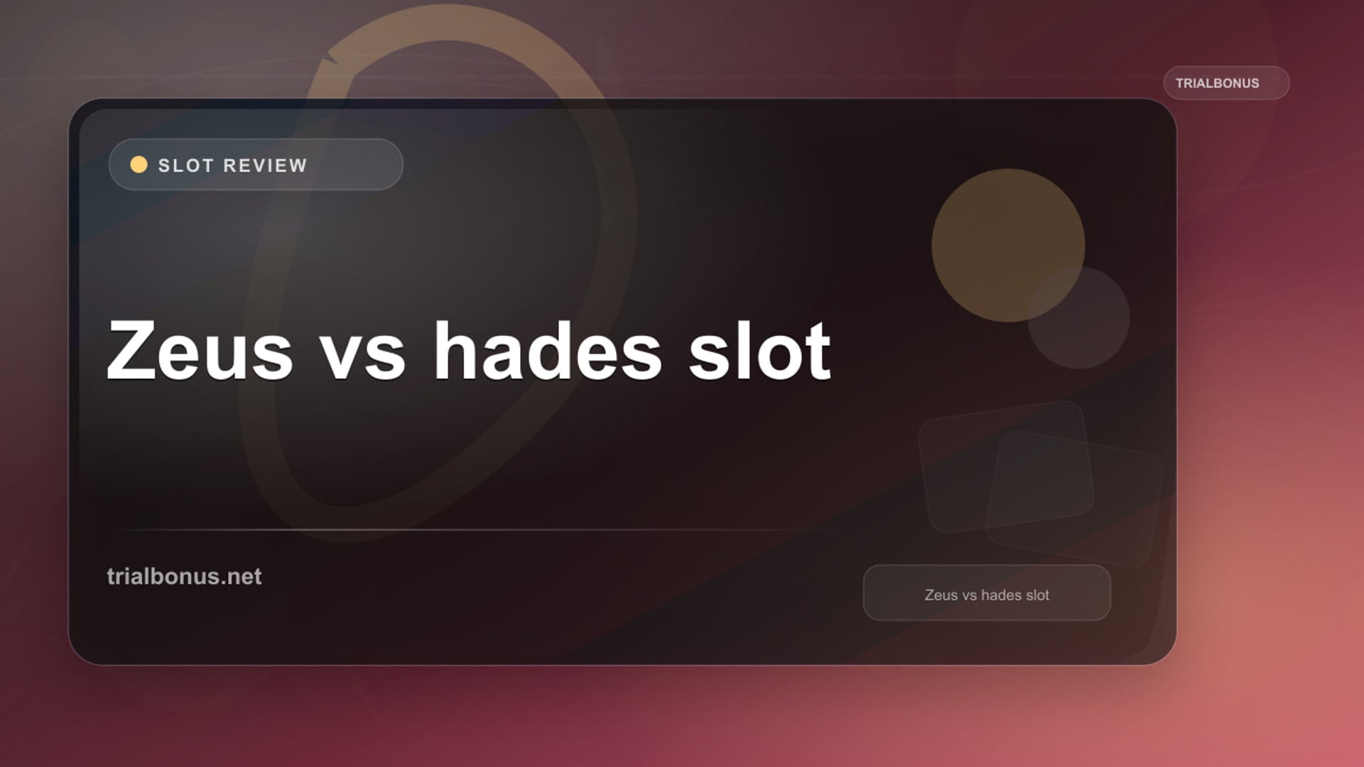 Zeus vs hades slot UK review