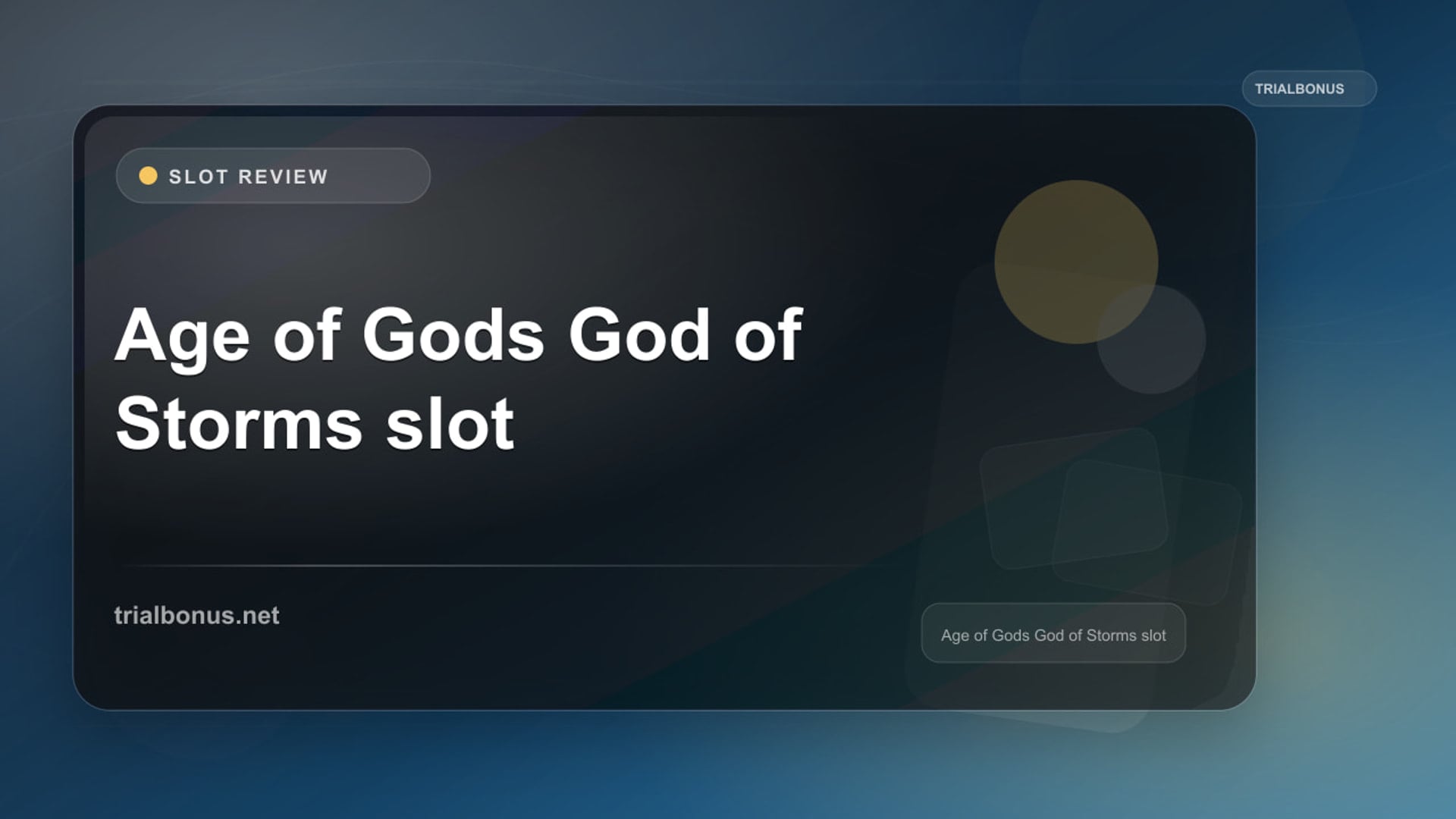 Age of the Gods: God of Storms Slot Guide review