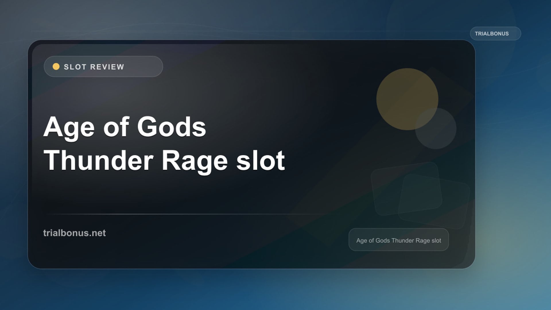 Age of the Gods Thunder Rage slot UK Review review
