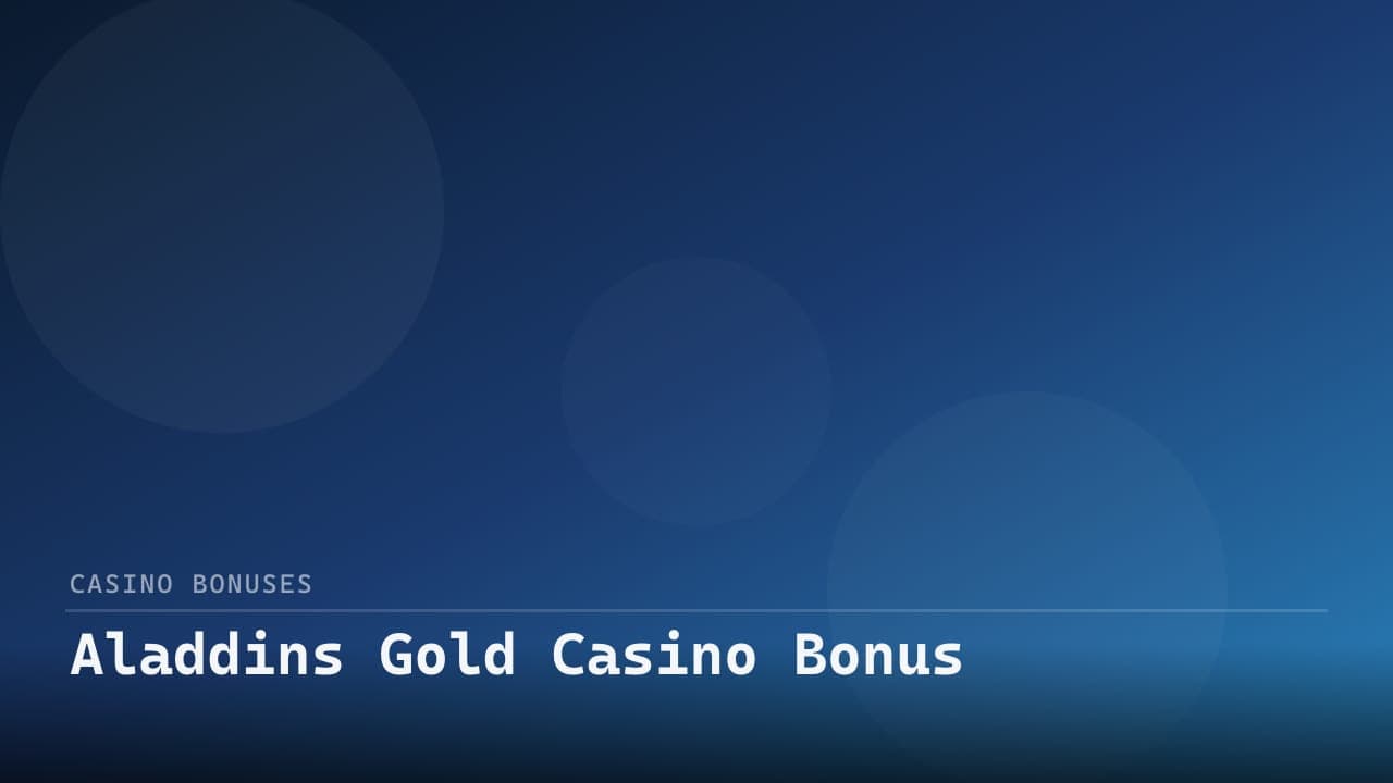 Aladdins Gold Casino Bonus review