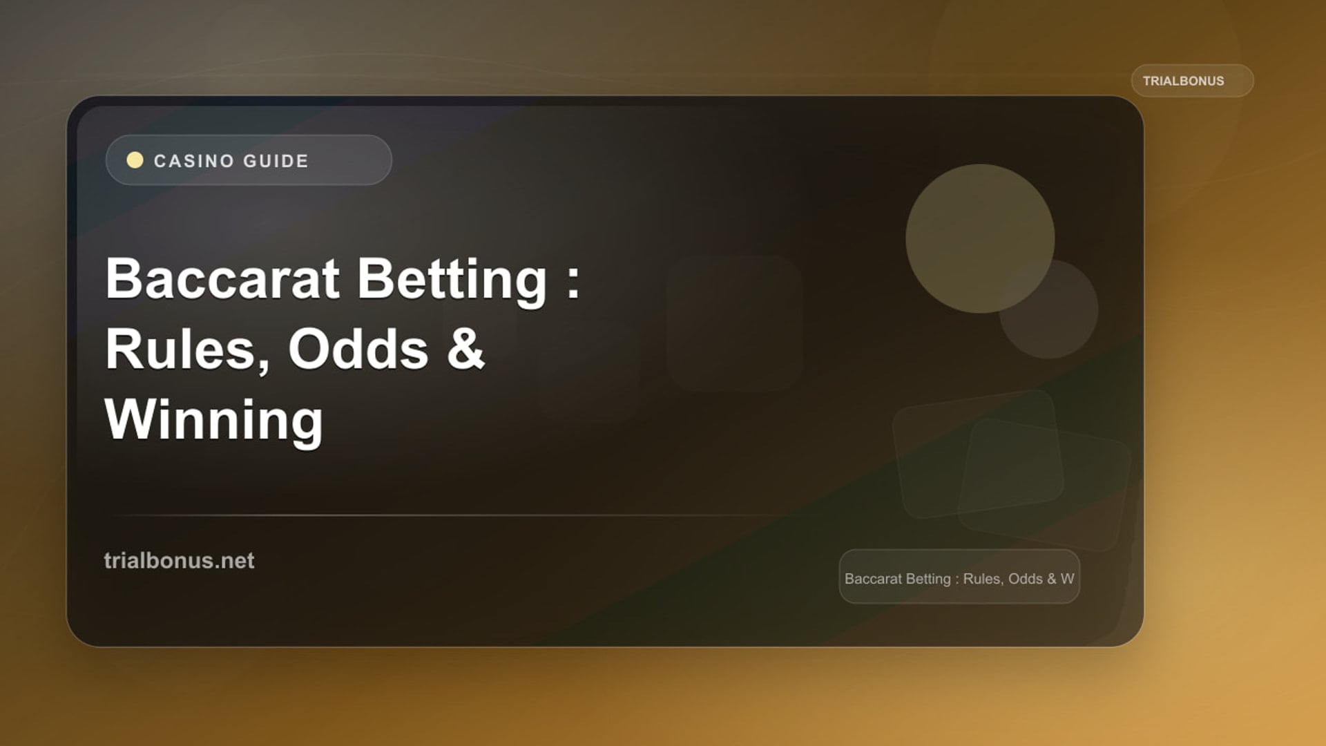 Baccarat Betting Guide: Rules, Odds & Winning Strategies review