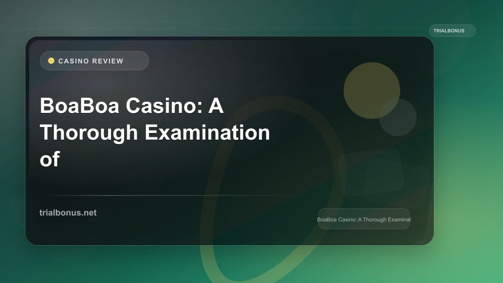 BoaBoa Casino: A Thorough Examination of Features and Benefits review