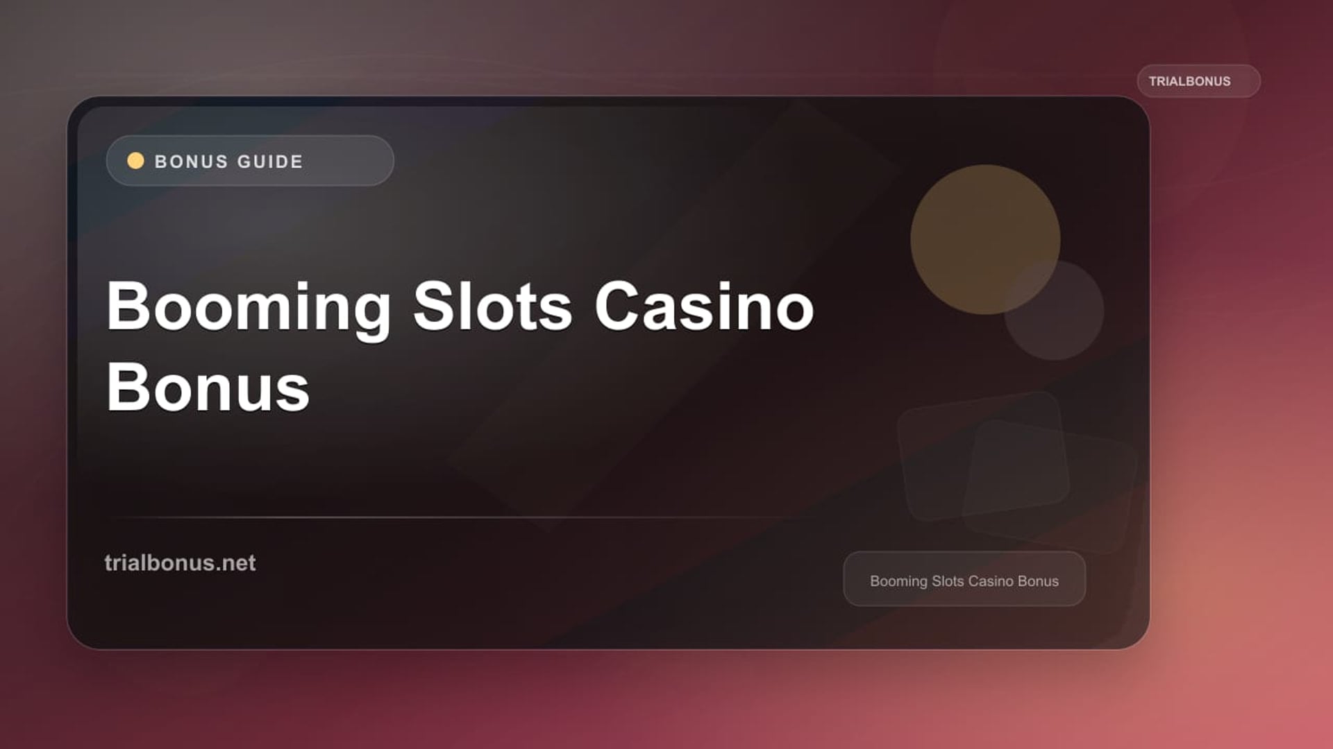Booming Slots Casino Bonus review