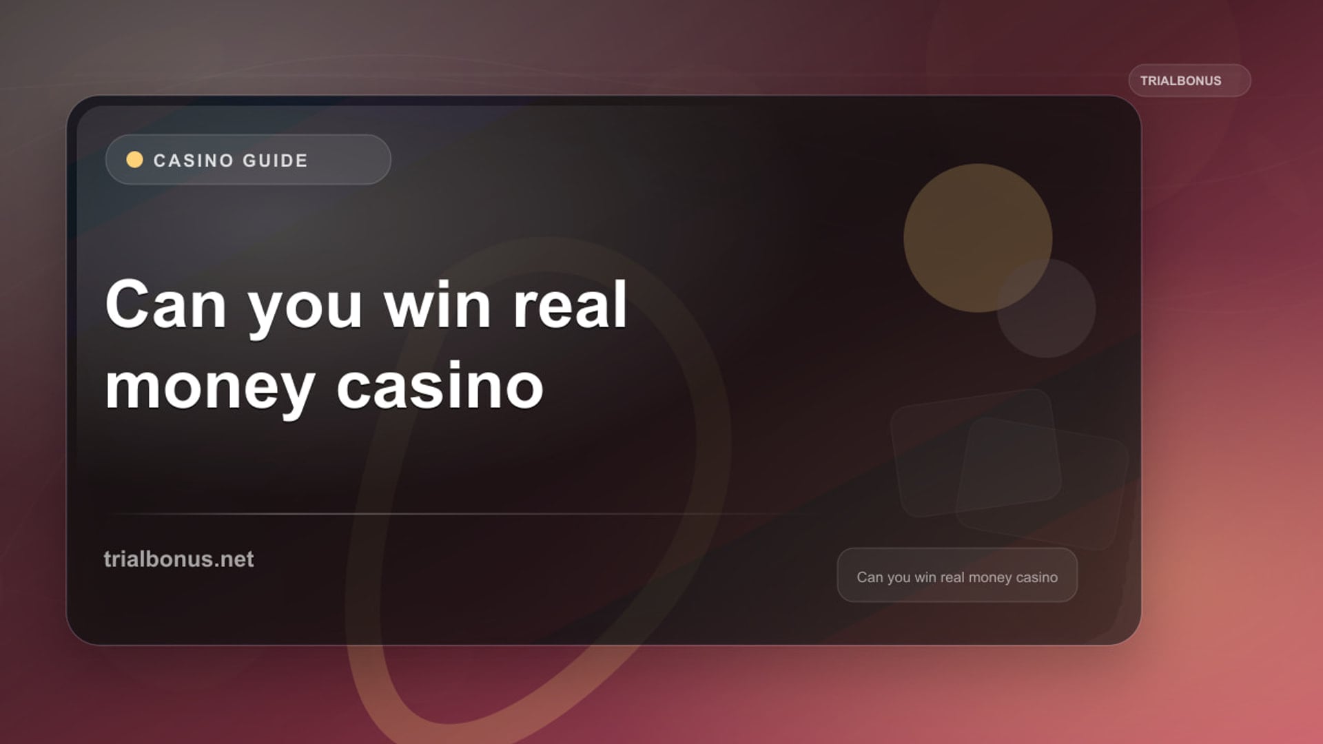 Can you win real money online casino Guide review