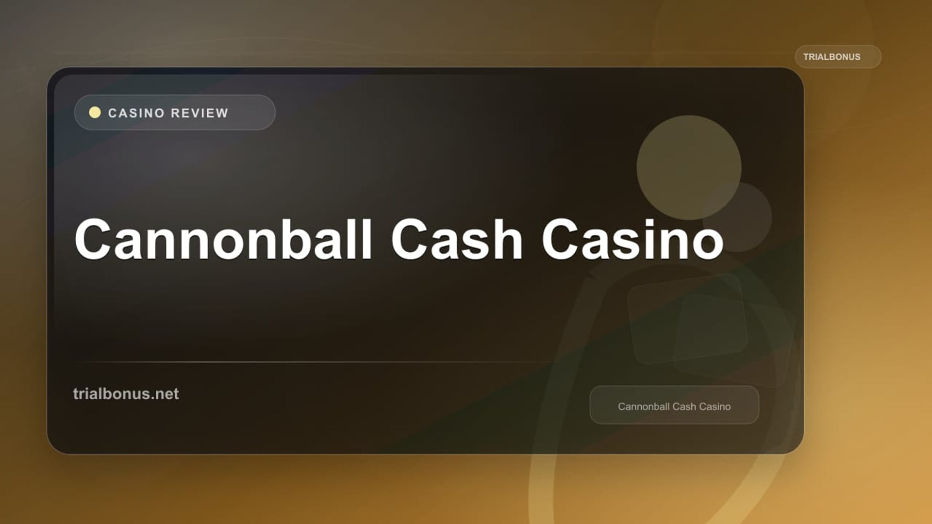 Cannonball Cash Casino review