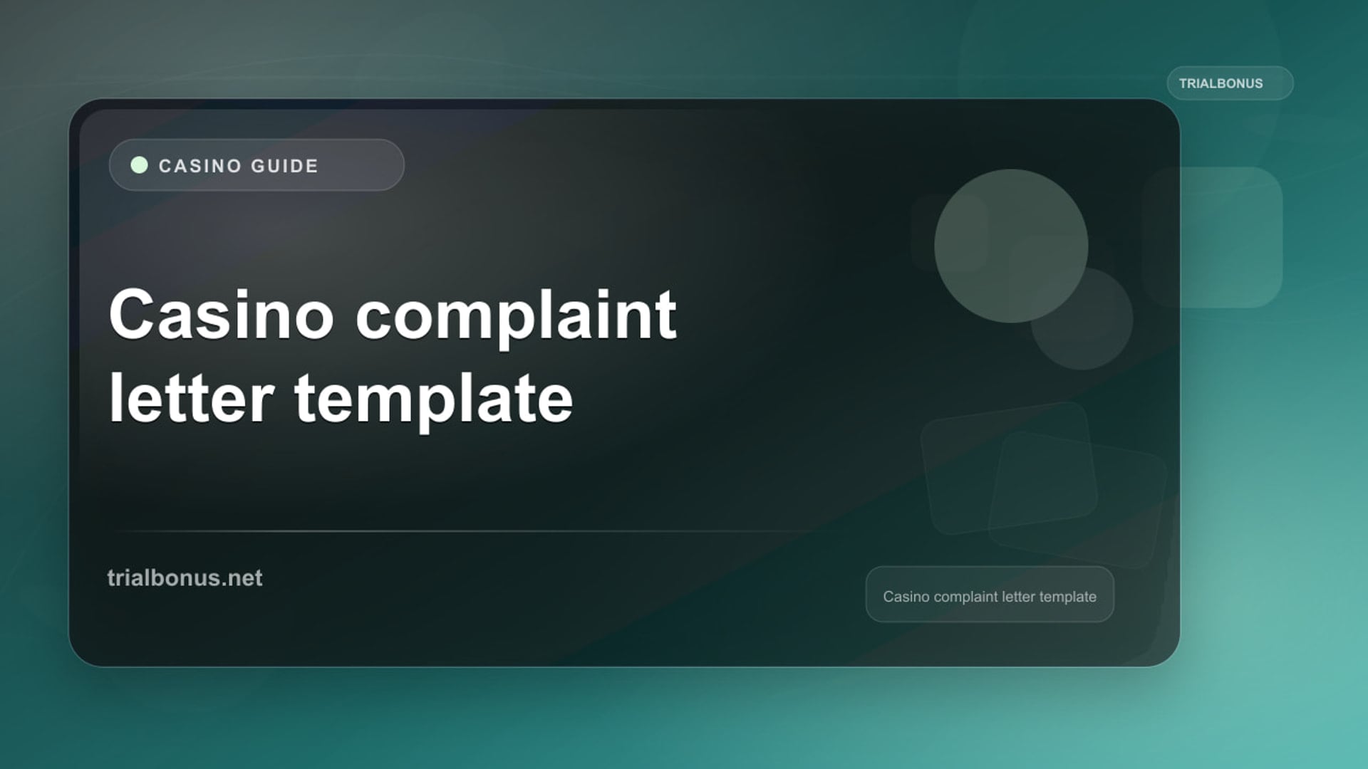 Casino Complaint Template UK Guide review