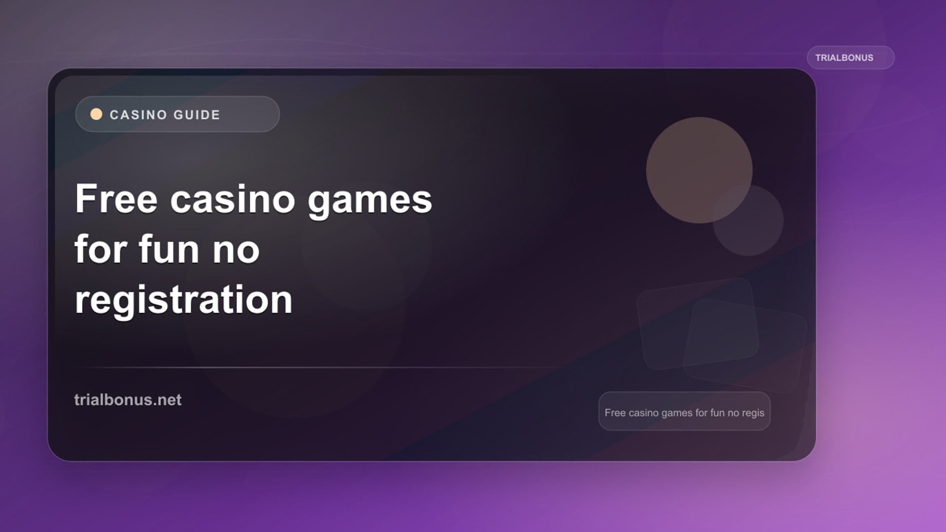 Free casino games for fun UK no registration Guide review