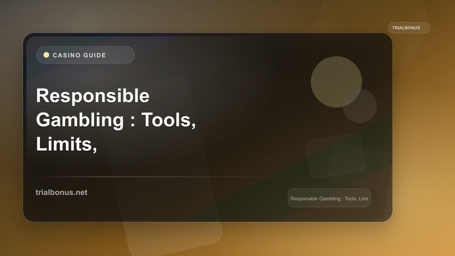Responsible Gambling Guide: Tools, Limits, and Self-Exclusion review