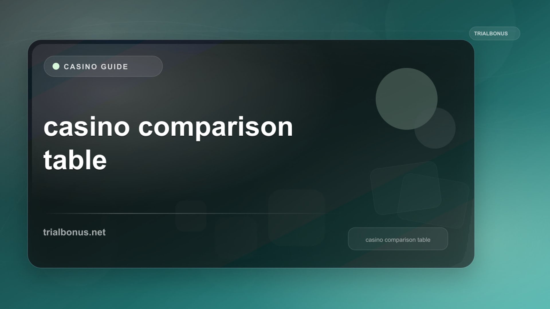 UK online casino comparison table Guide review