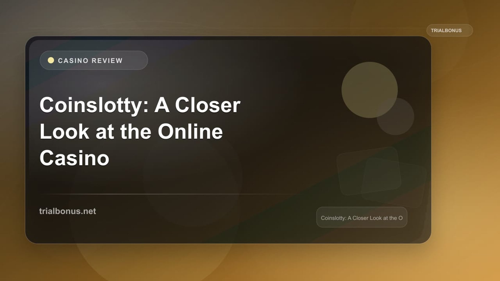 Coinslotty: details to verify before playing review