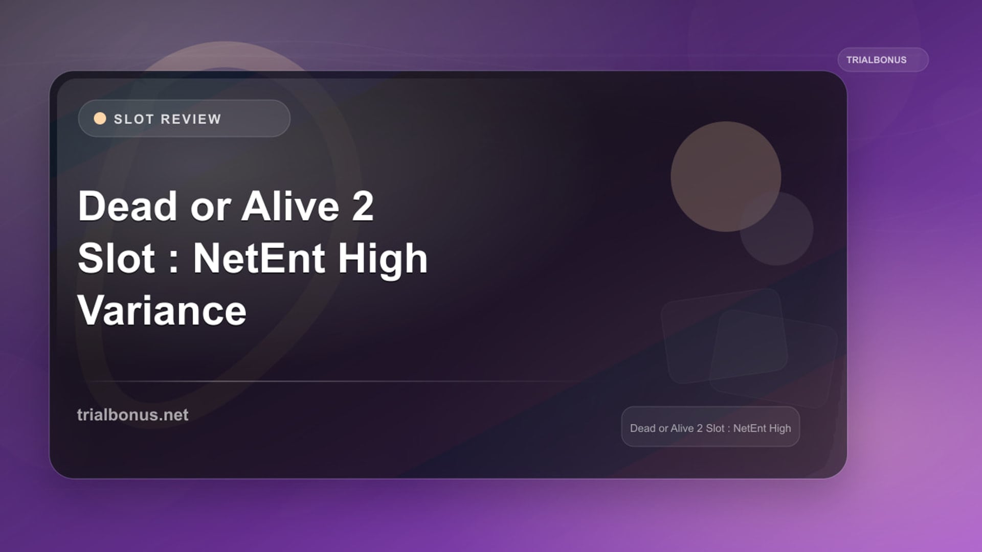 Dead or Alive 2 Slot Review: NetEnt High Variance Classic review