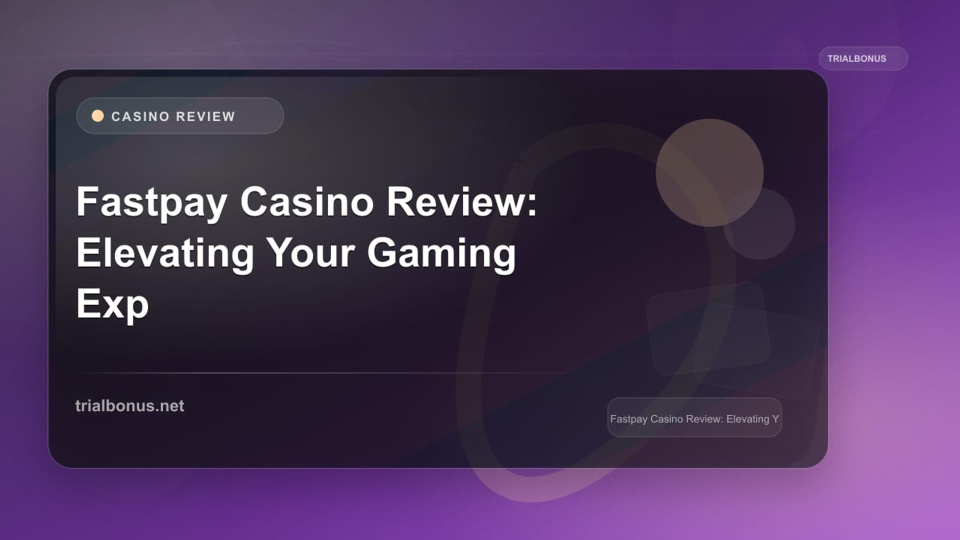 Fastpay Casino Review: Elevating Your Gaming Experience review