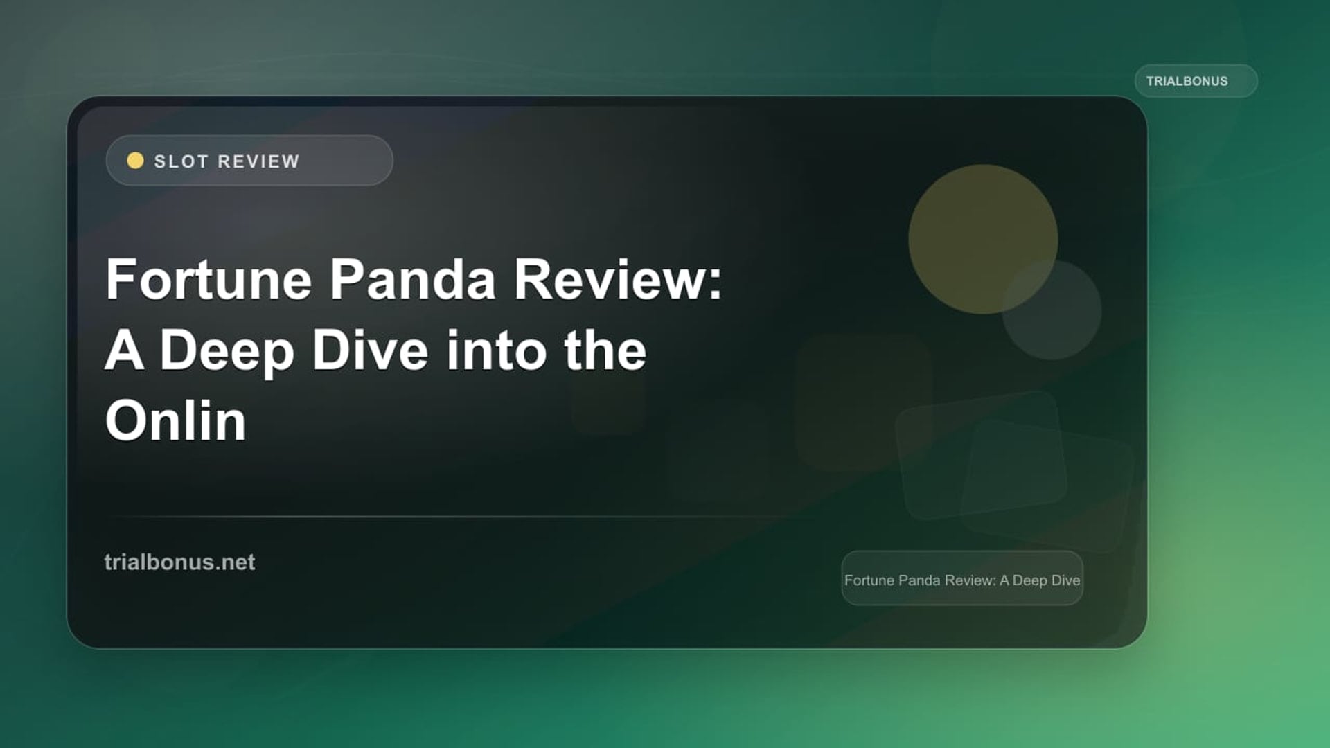 Fortune Panda Review: A Deep Dive into the Online Casino Experience review