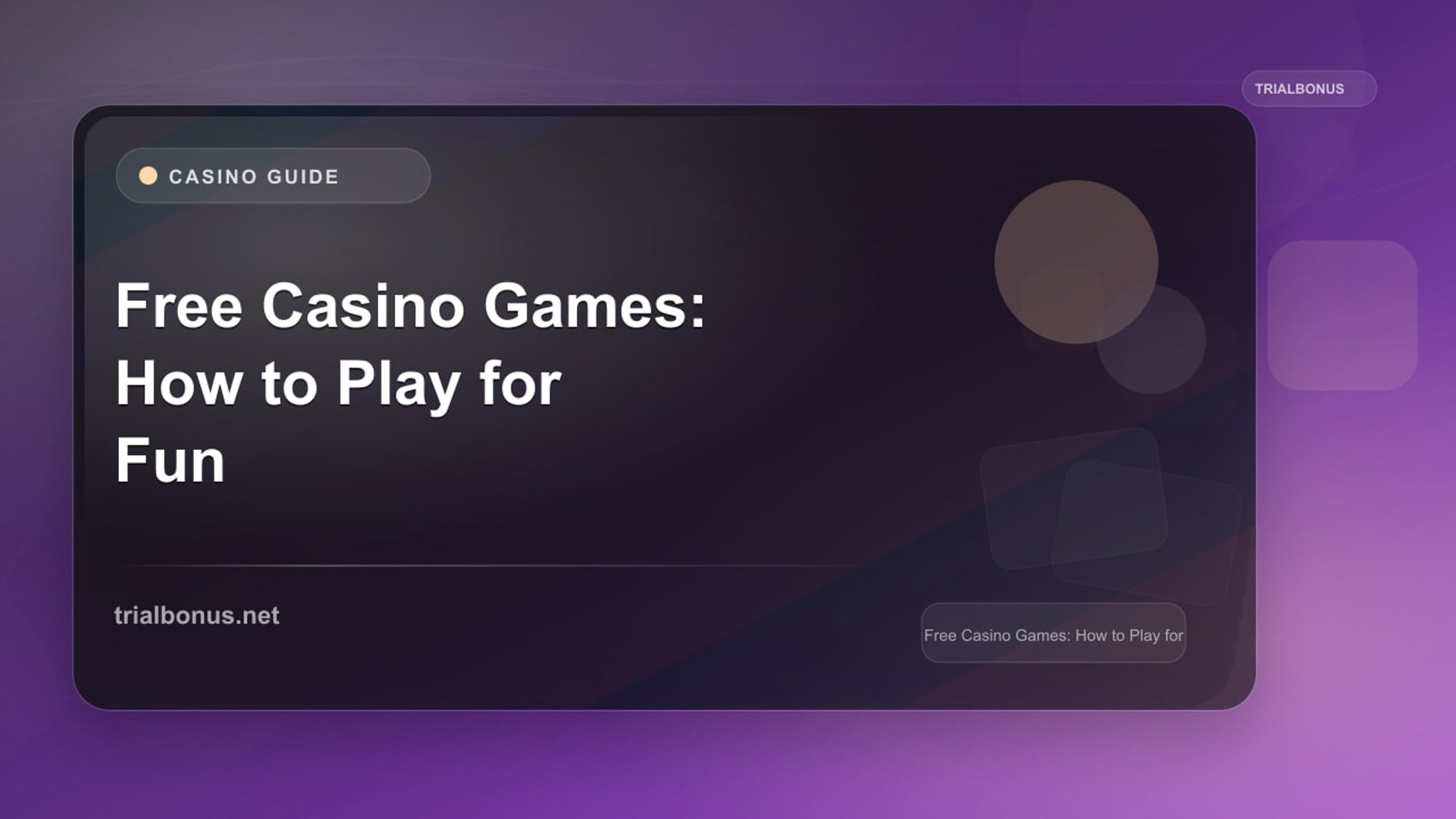 Free Casino Games: How to Play for Fun Without Registration review