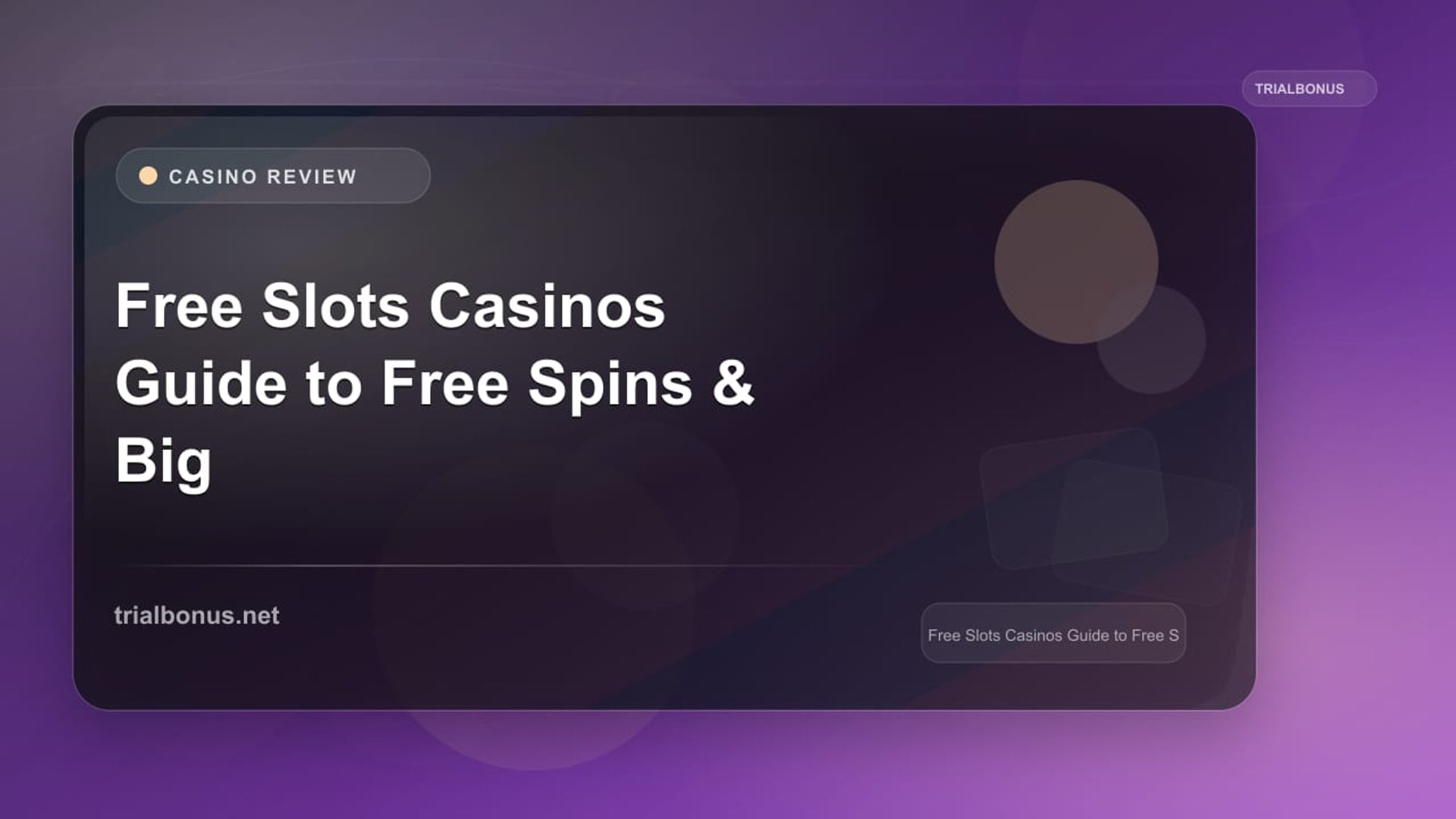 Free Slots Casinos Guide to Free Spins & Big Wins 🎰 review