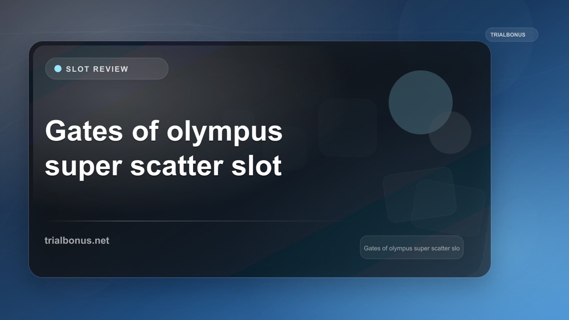 Gates of olympus super scatter slot UK review