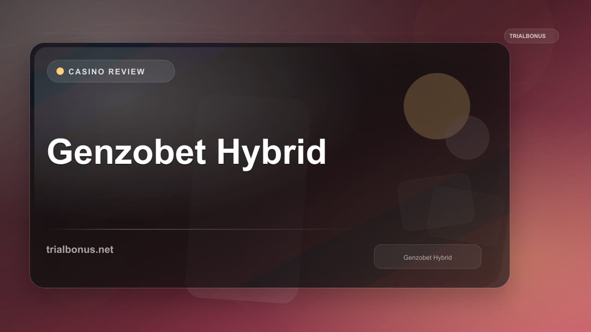 Genzobet Hybrid Casino