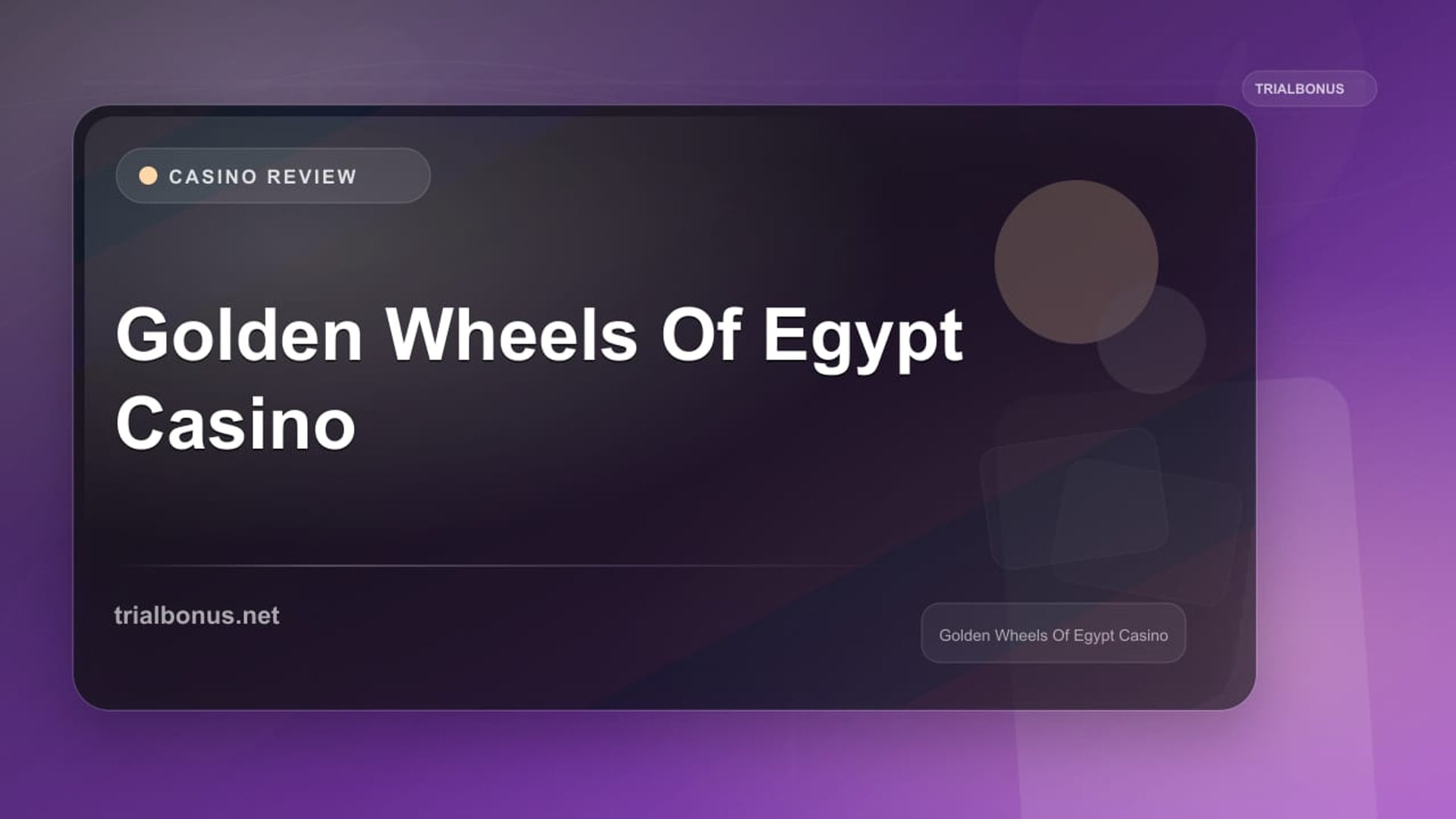 Golden Wheels Of Egypt Casino review