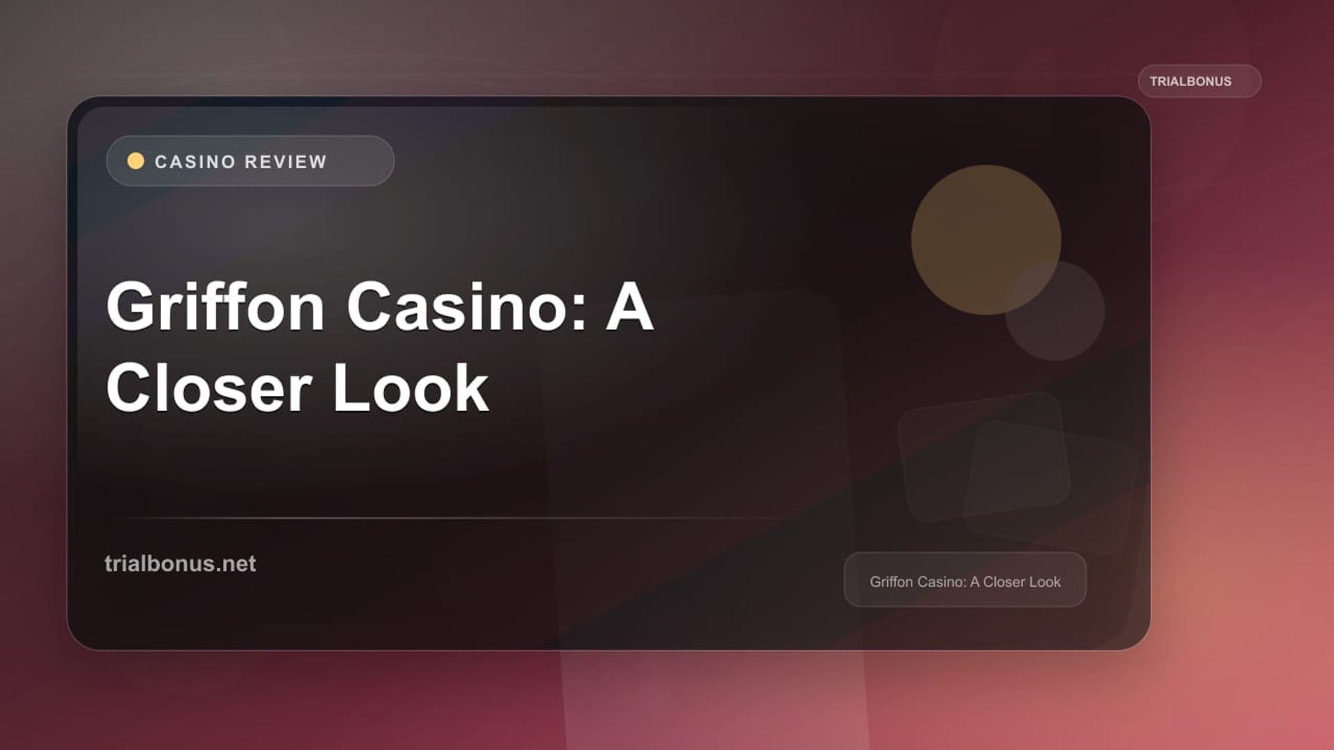 Griffon Casino: A Closer Look review