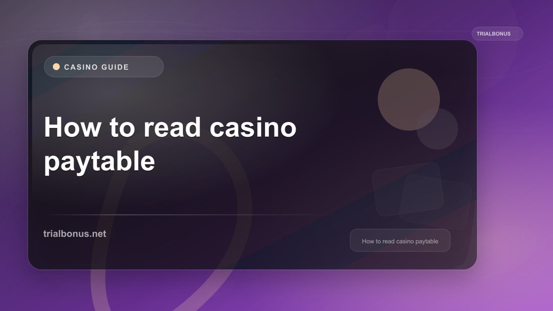 How to read casino paytable Guide review