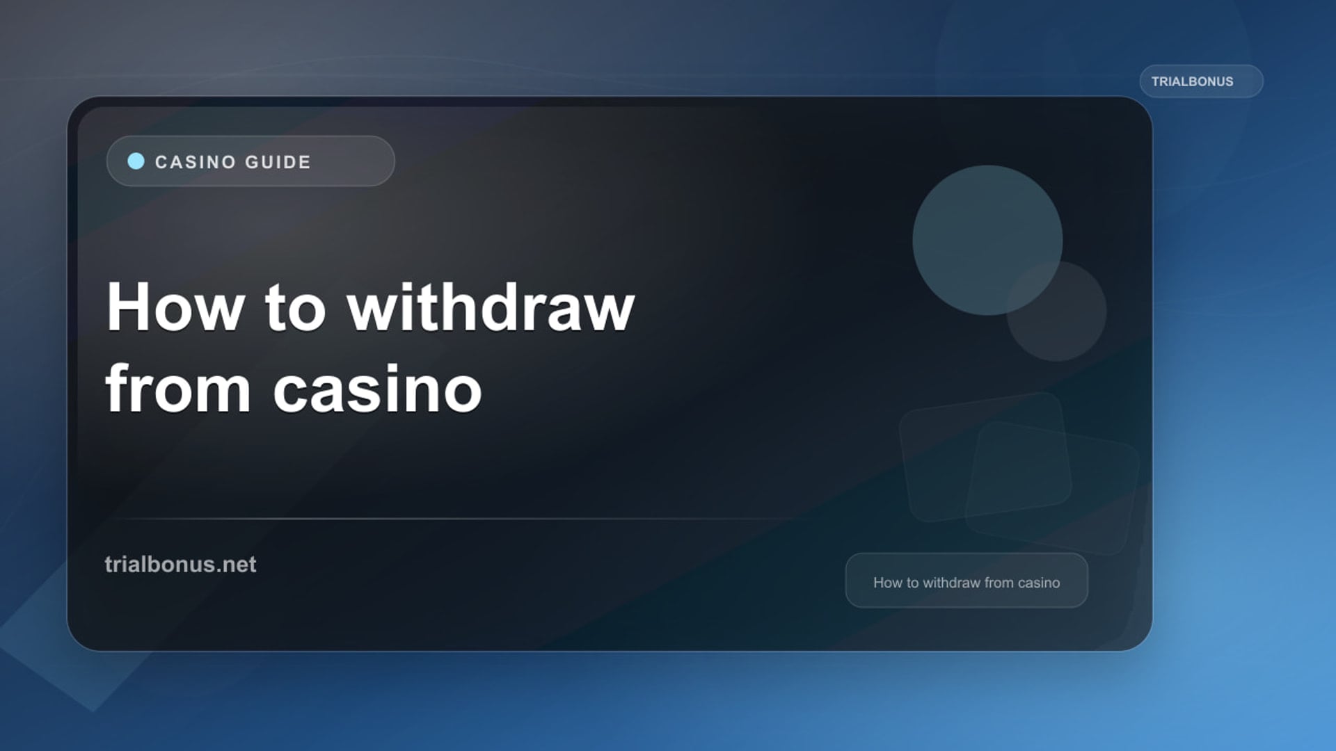 How to withdraw from online casino Guide review