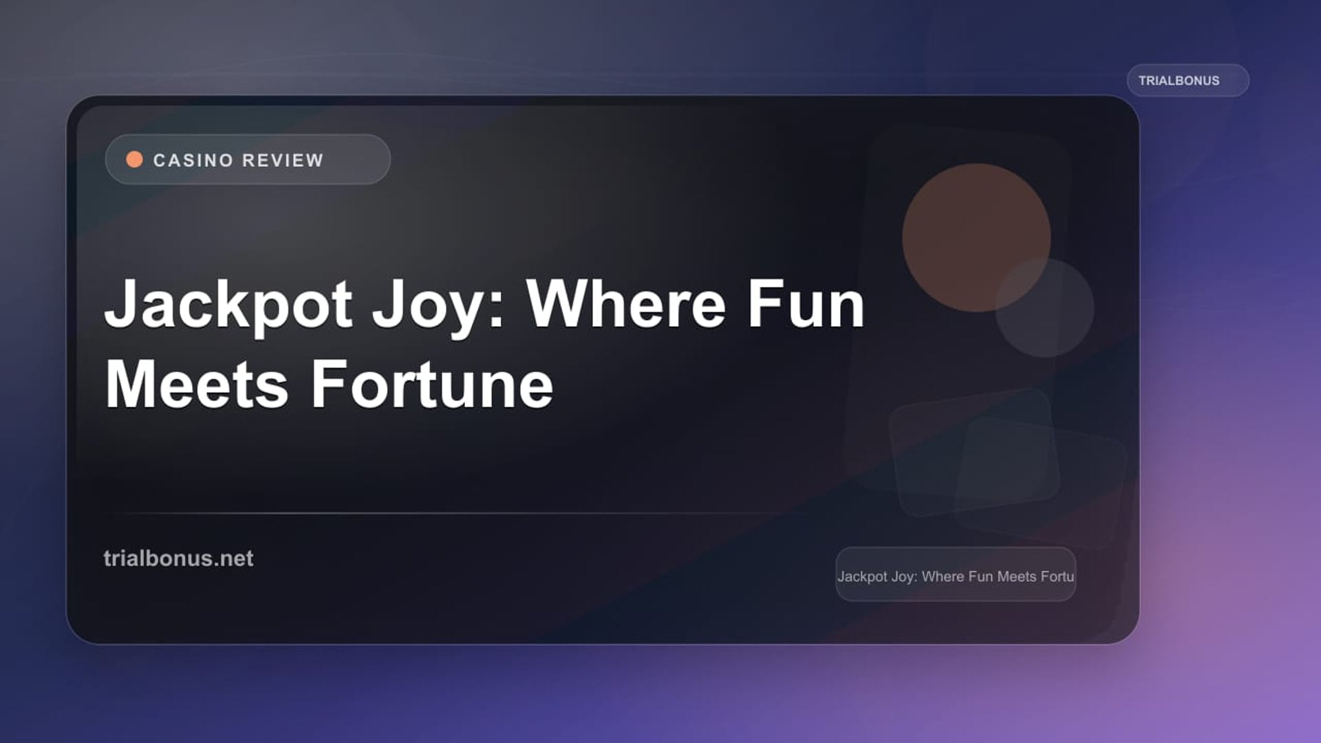 Jackpot Joy: Where Fun Meets Fortune review