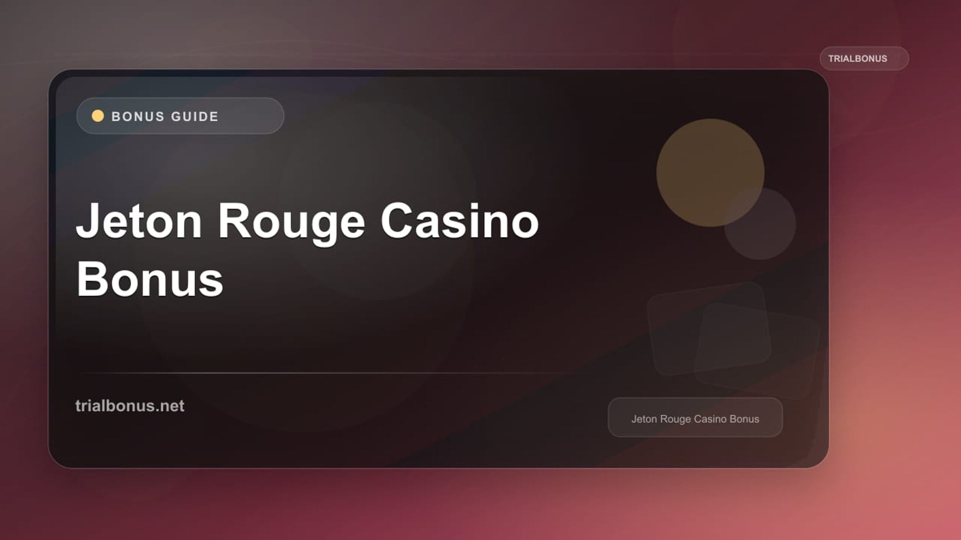 Jeton Rouge Casino Bonus review