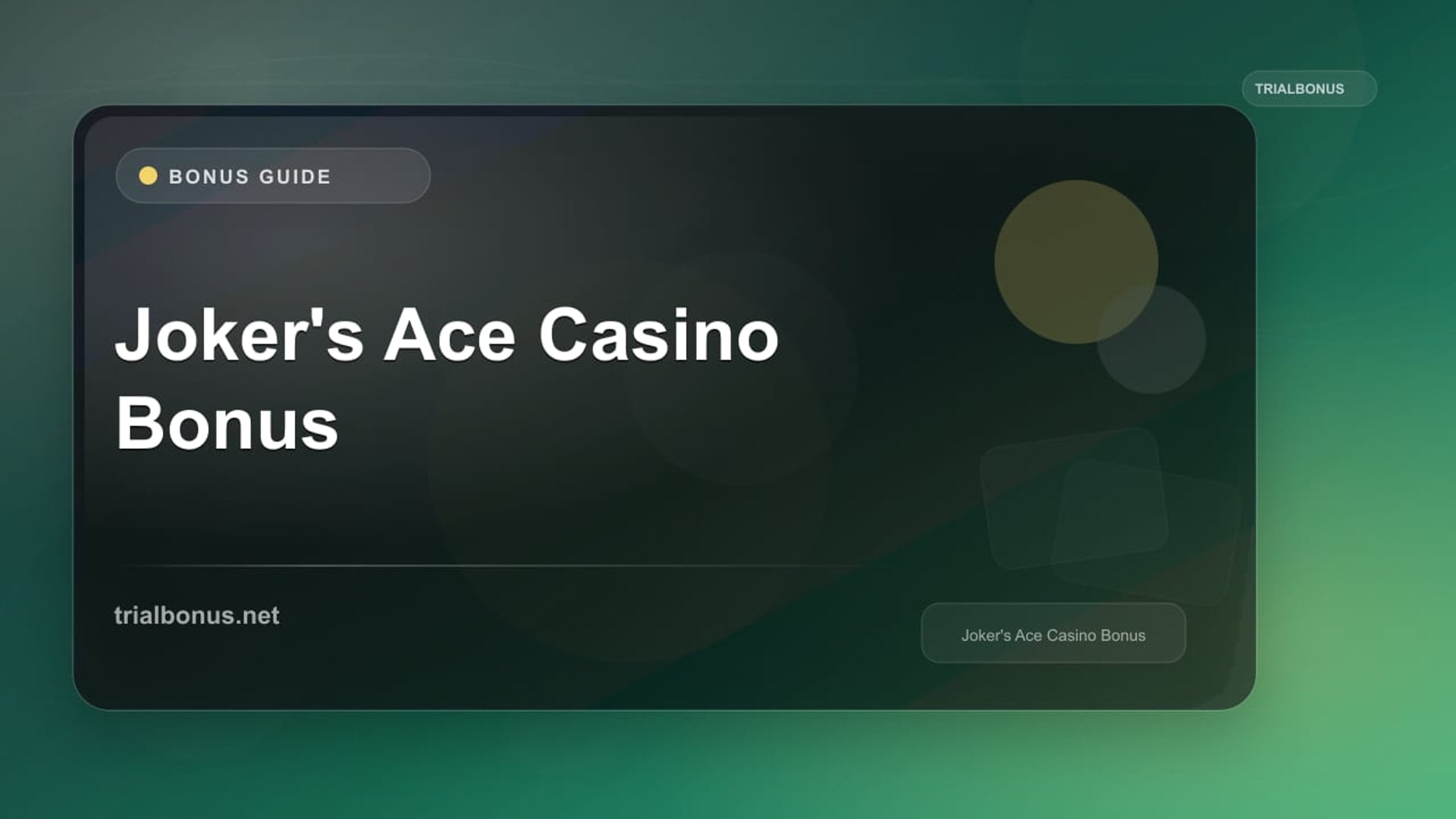 Joker's Ace Casino Bonus review