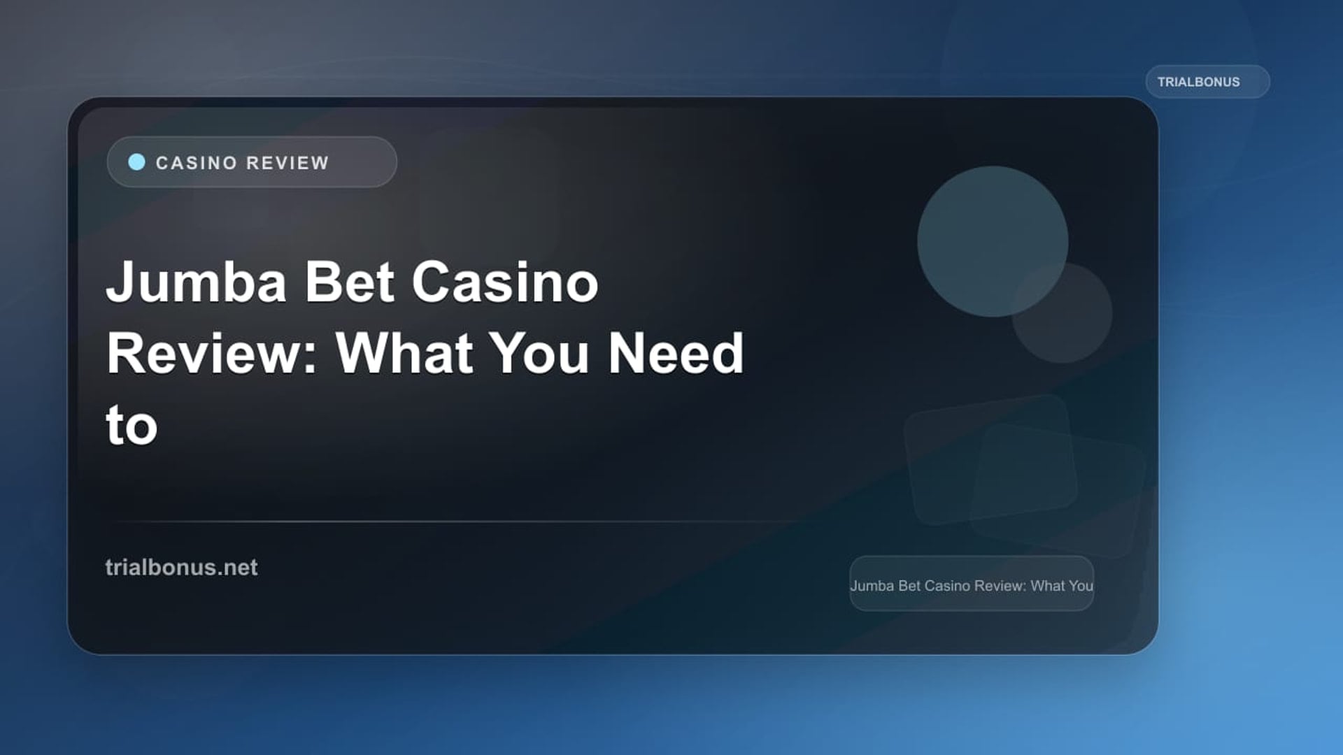 Jumba Bet Casino Review: What You Need to Know review