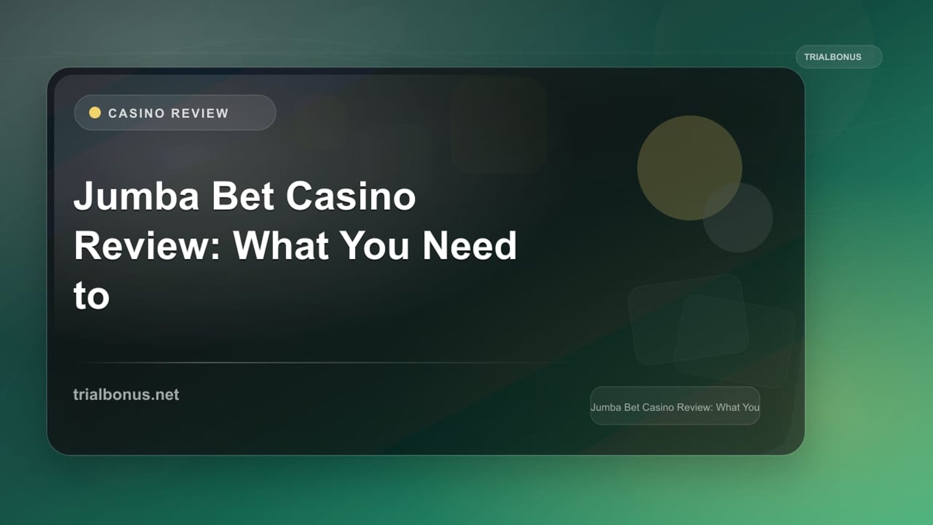 Jumba Bet Casino Review: What You Need to Know review