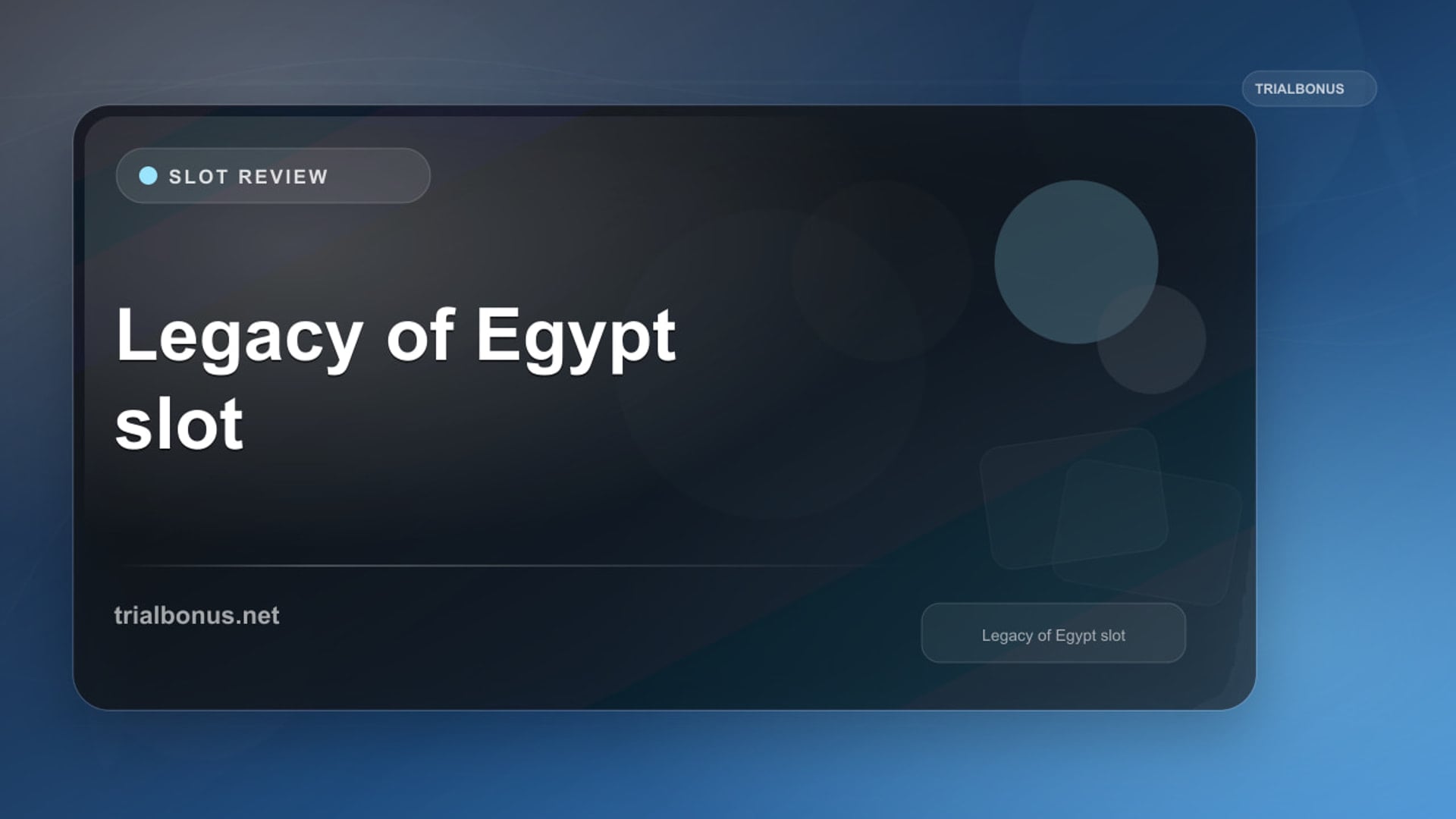 Legacy of Egypt Slot: What to Check Before Playing review