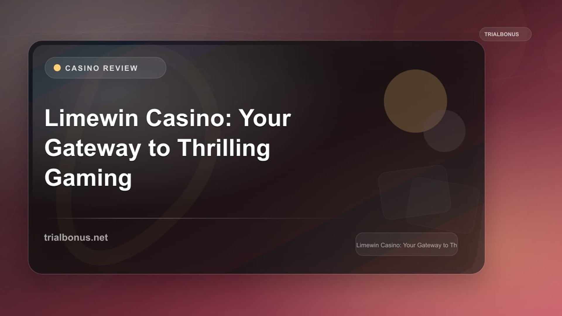 Limewin Casino: Your Gateway to Thrilling Gaming and Stellar Bonuses review