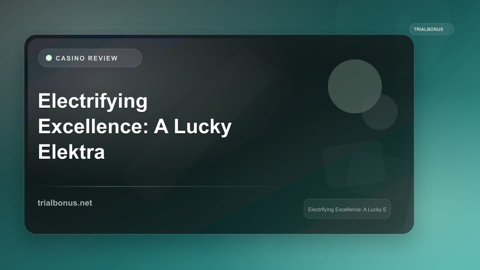 Lucky Elektra Casino