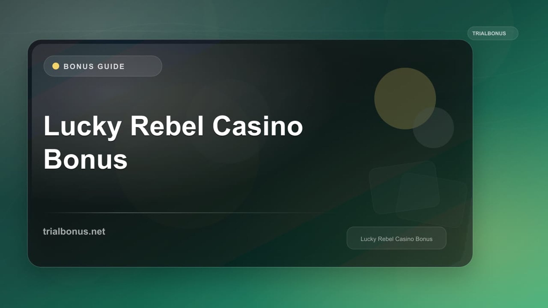 Lucky Rebel Casino Bonus review