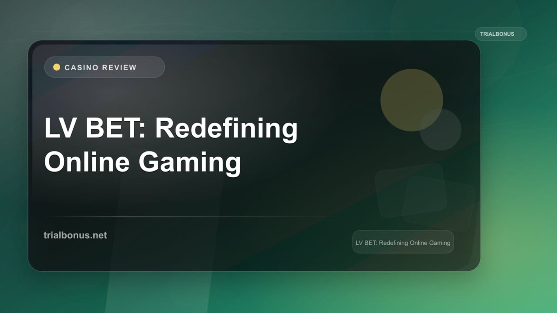 LV BET: Redefining Online Gaming review