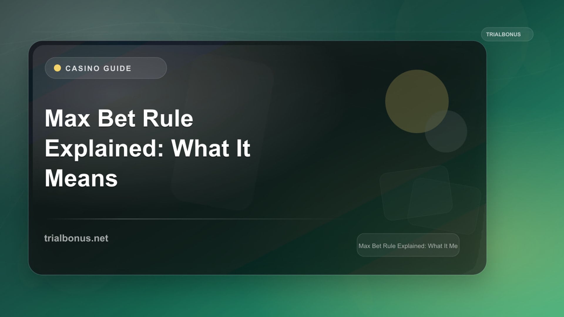 Max Bet Rule Explained: What It Means for Casino Bonuses review