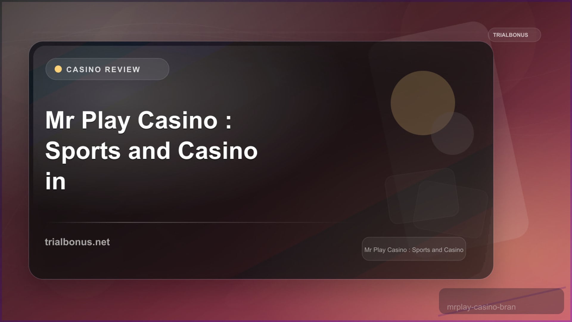 Mr Play Casino Review: Sports and Casino in One Platform review