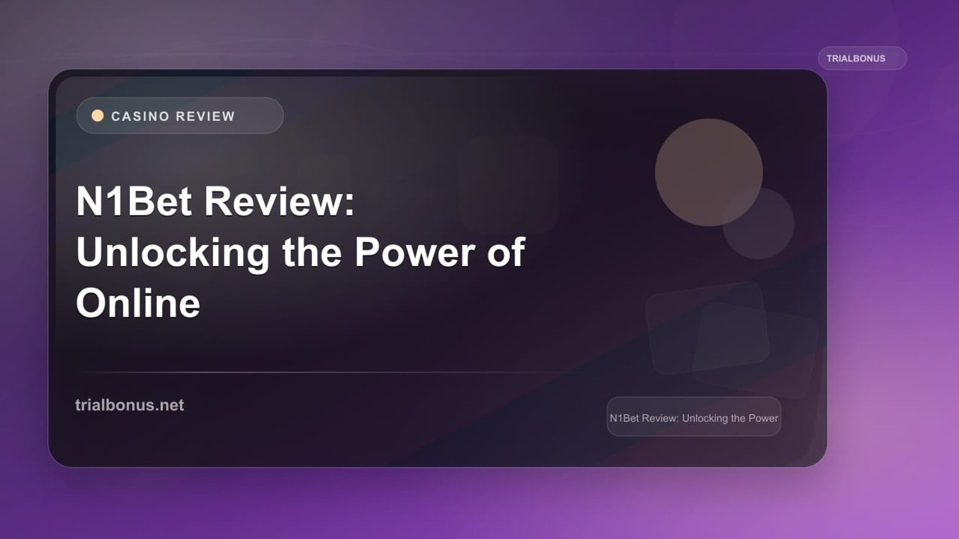 N1Bet Review: Unlocking the Power of Online Betting review
