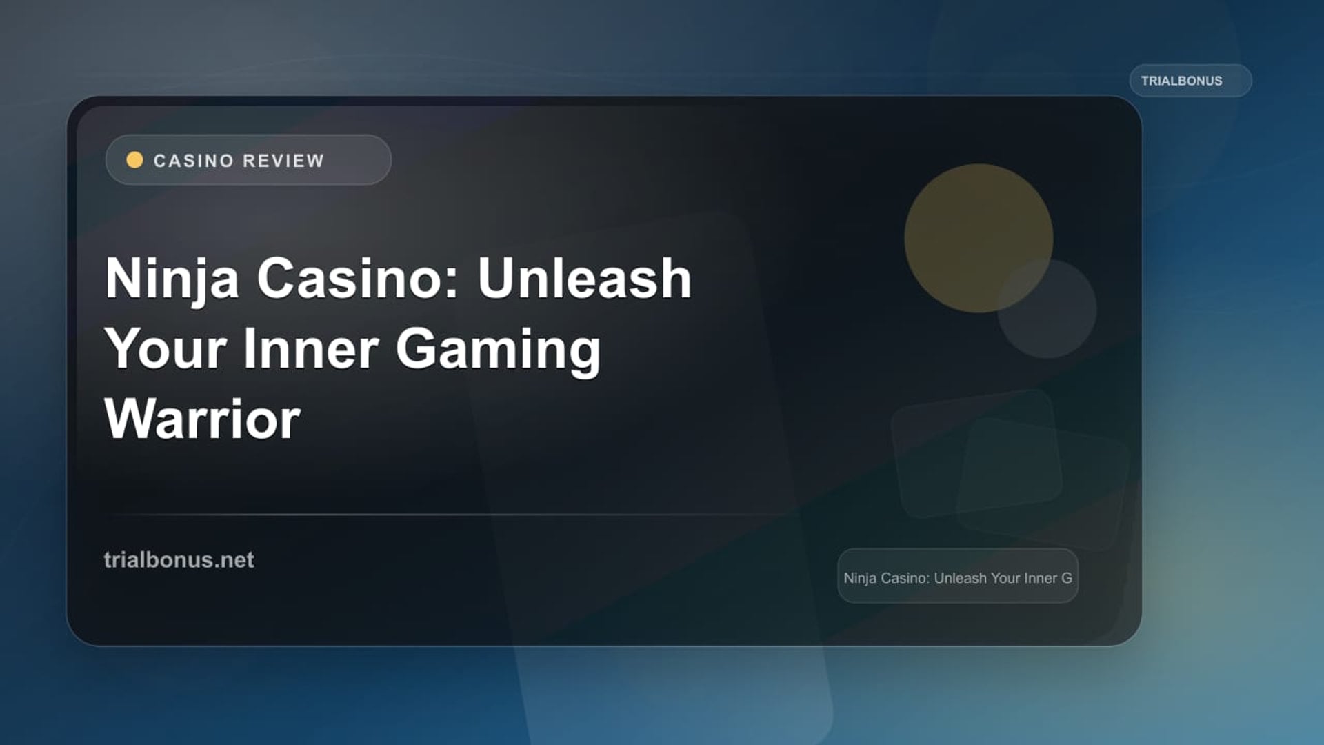 Ninja Casino: Unleash Your Inner Gaming Warrior review