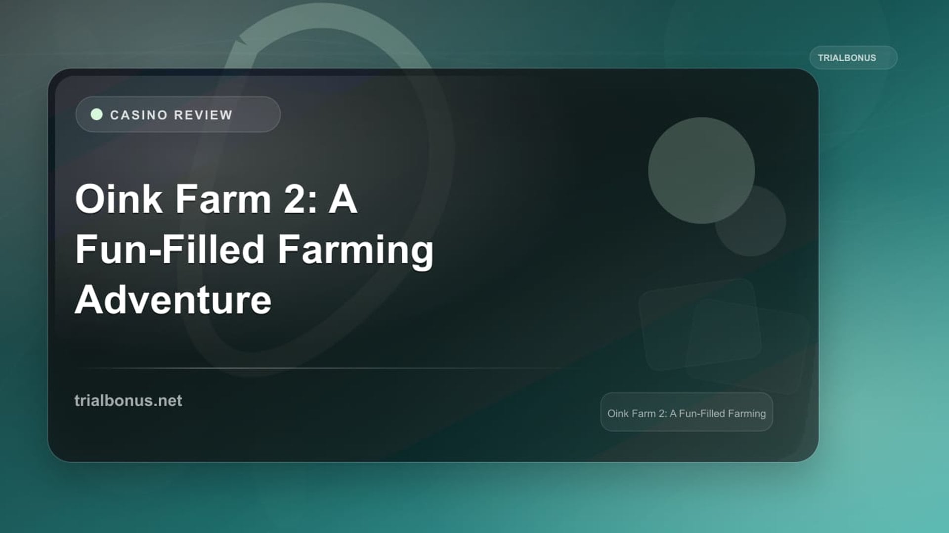 Oink Farm 2: A Fun-Filled Farming Adventure review