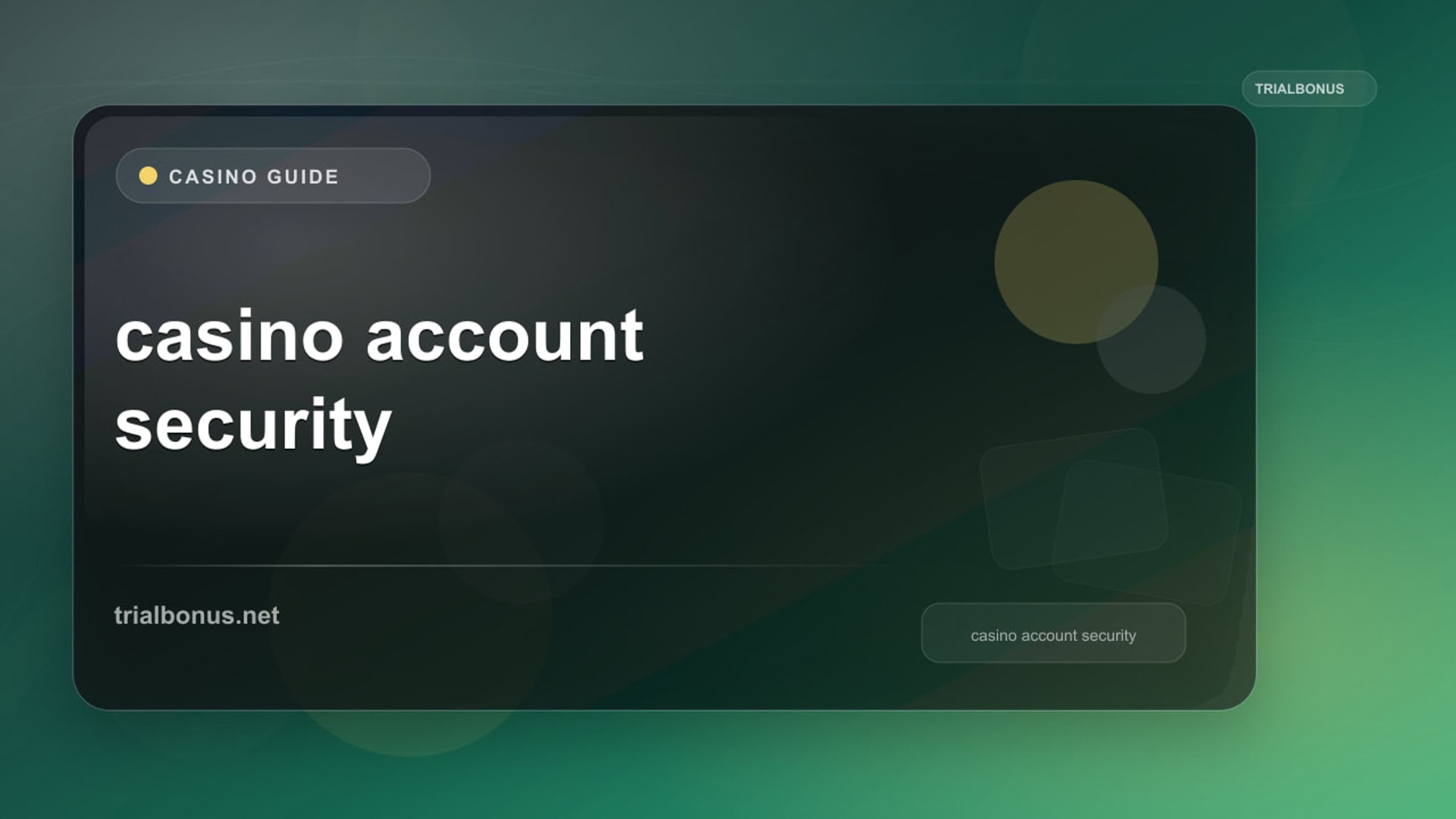 Online casino account security Guide review