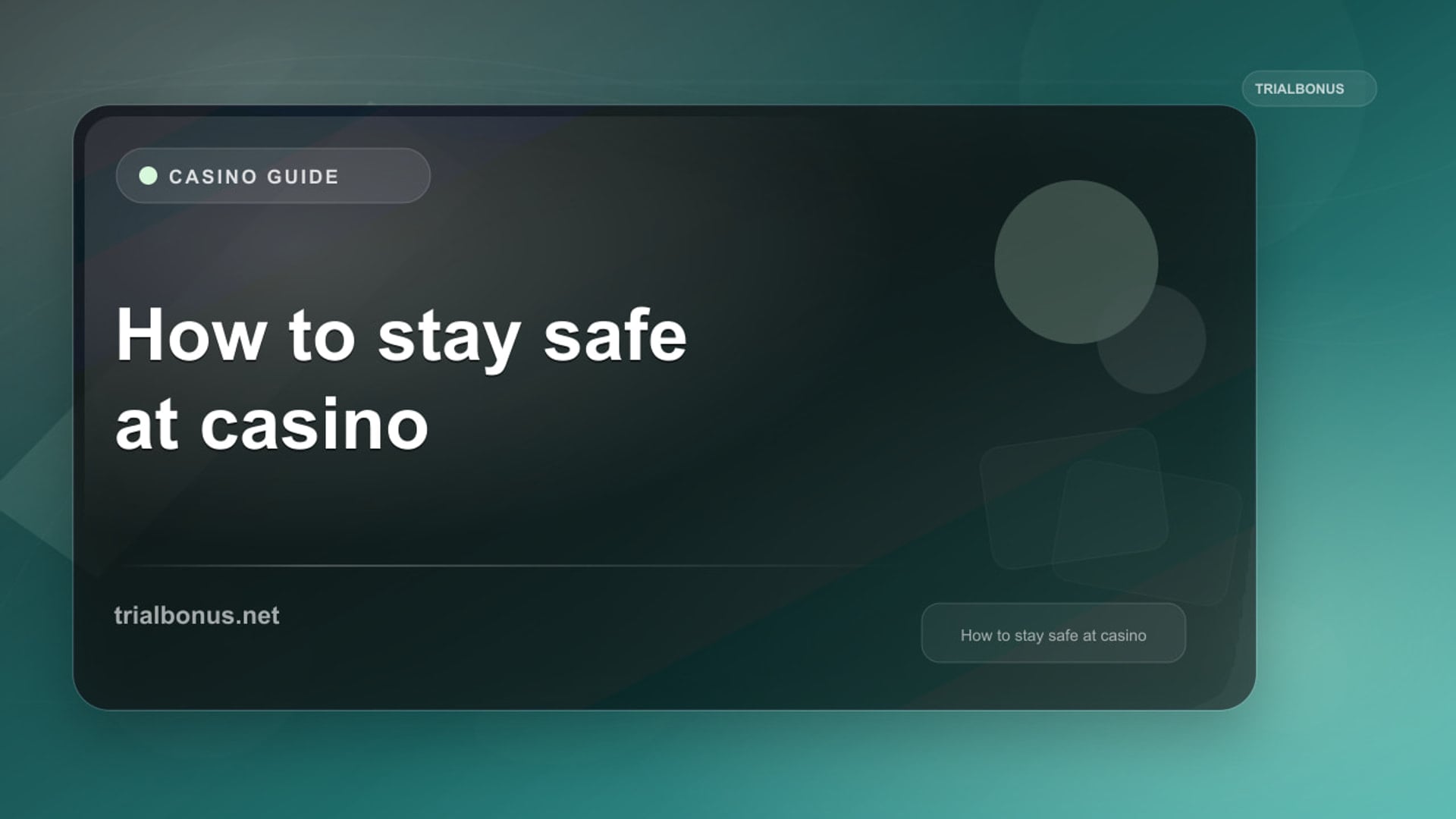 How to stay safe at online casino UK Guide review