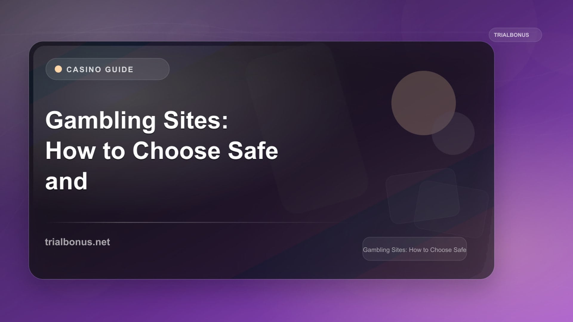 Online Gambling Sites: How to Choose a Safe and Trusted Platform review
