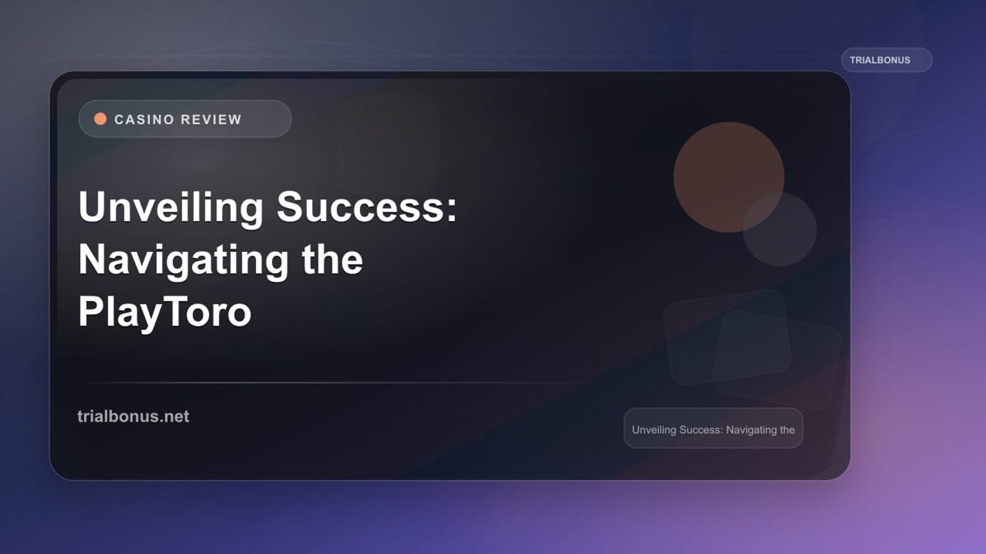 Unveiling Success: Navigating the PlayToro Experience review