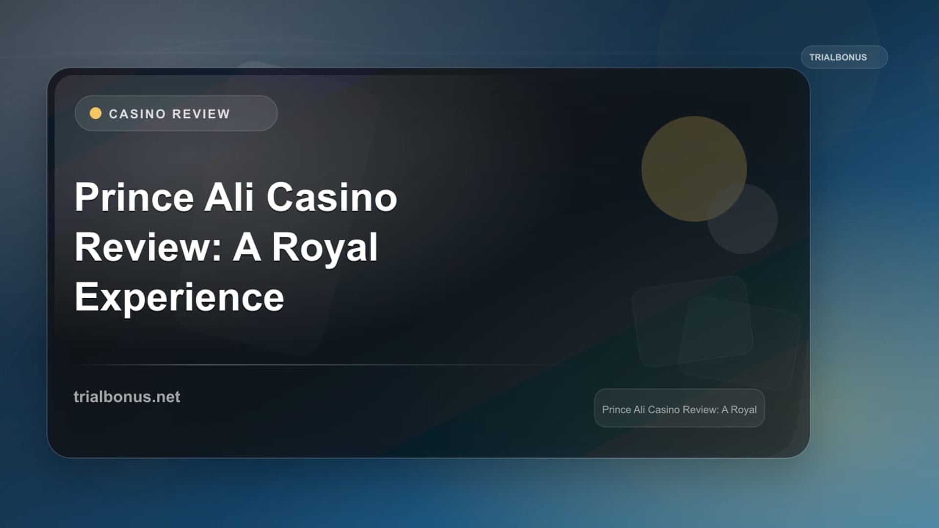 Prince Ali Casino Review: A Royal Experience in Online Gaming review